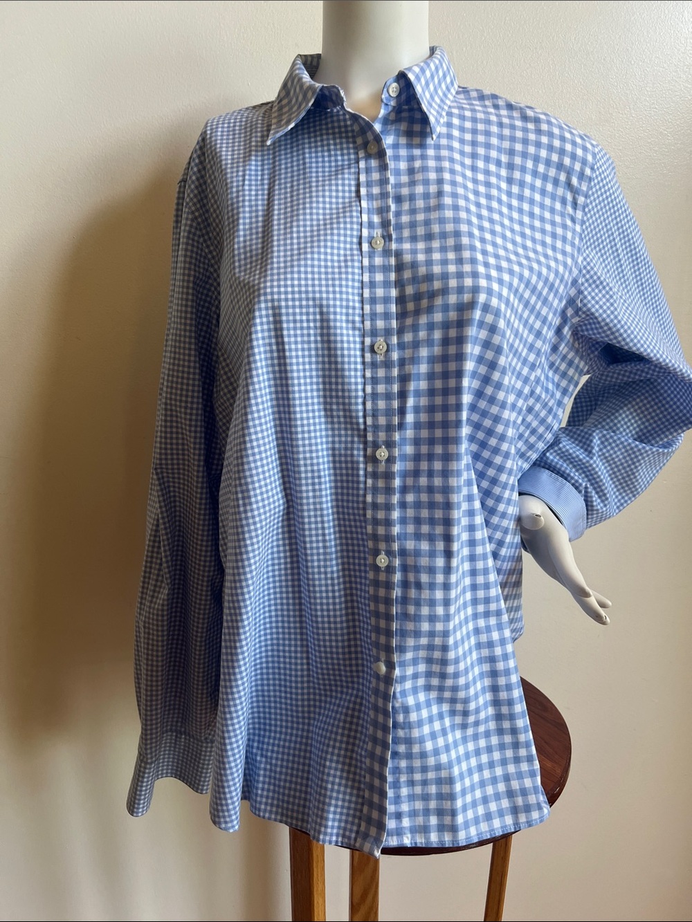 Chaps Blue Gingham Button-Down Shirt